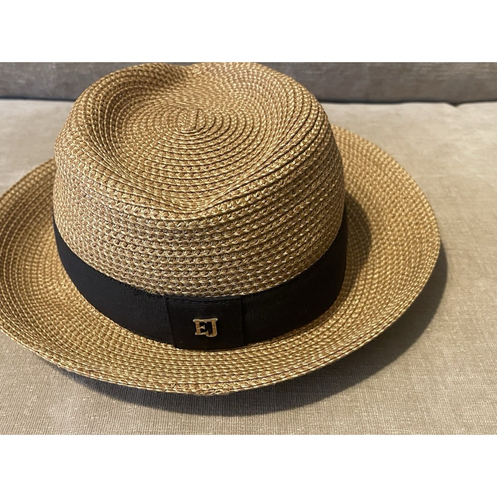 Eric Javits Squishes Packed Fedora Woven Tan Hat